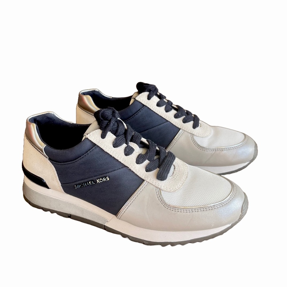 Michael Kors Women's Blue & Silver Sz 6 Sneakers Trainers EUC!